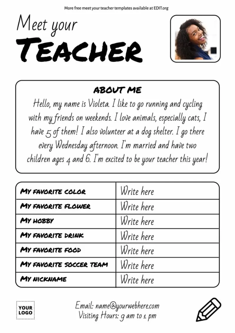 Best 45 Meet The Teacher Template Freebie Ideas 13