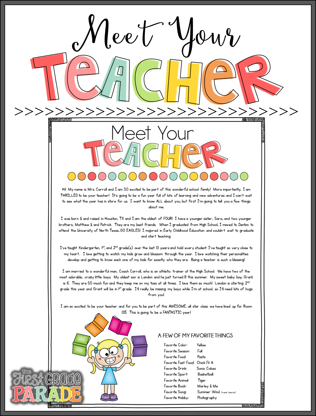 Best 45 Meet The Teacher Template Freebie Ideas 21