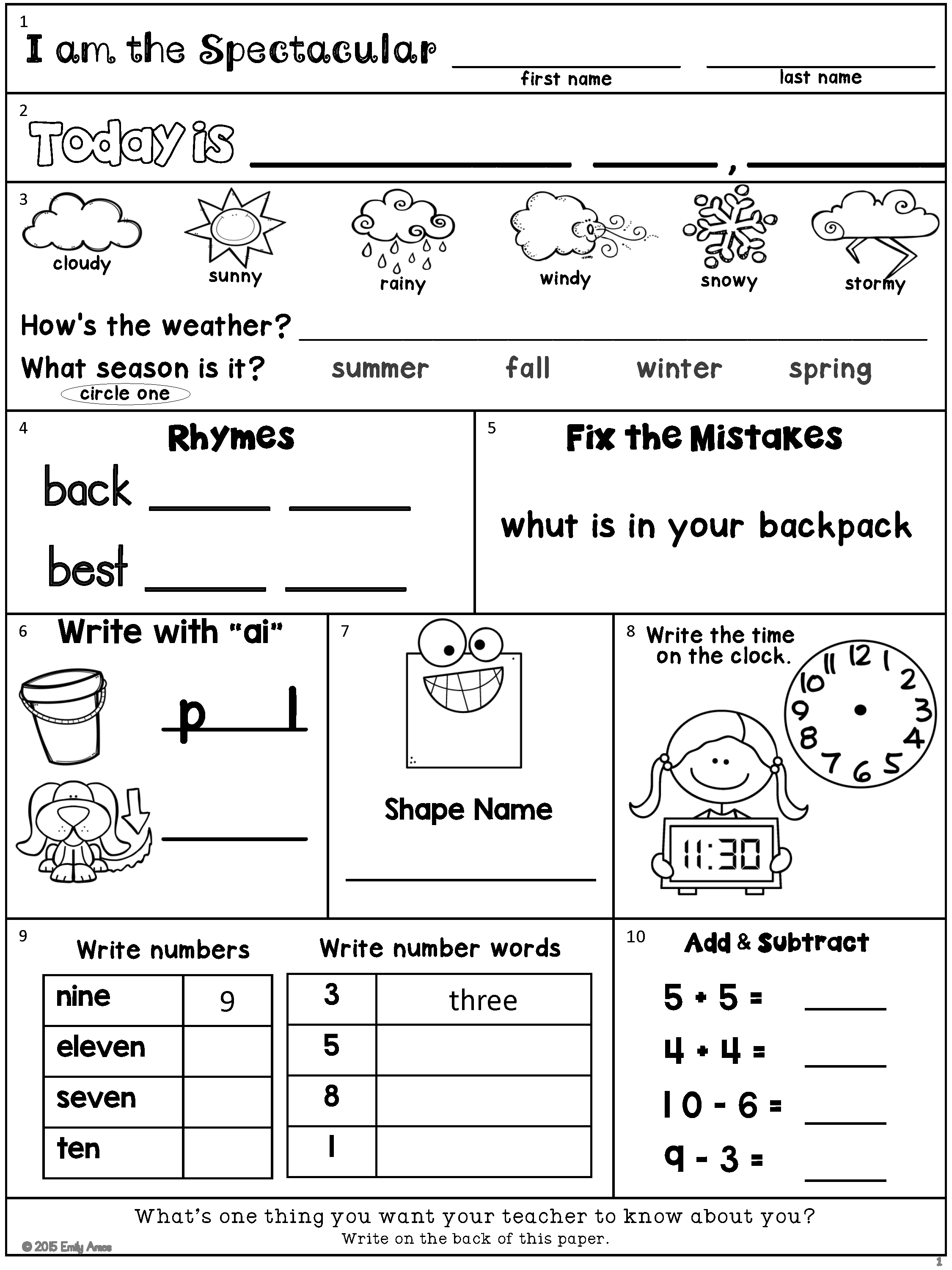 30 1St Grade Worksheets Free Printables Activities