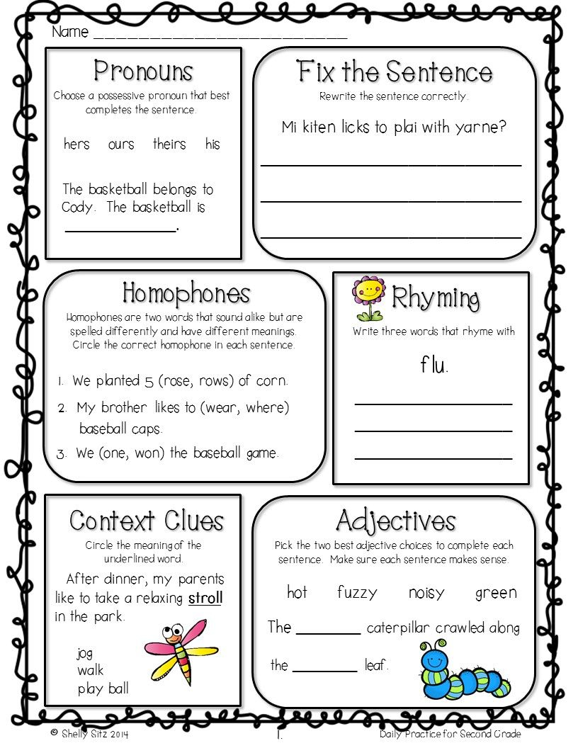 30 2Nd Grade Language Arts Worksheets