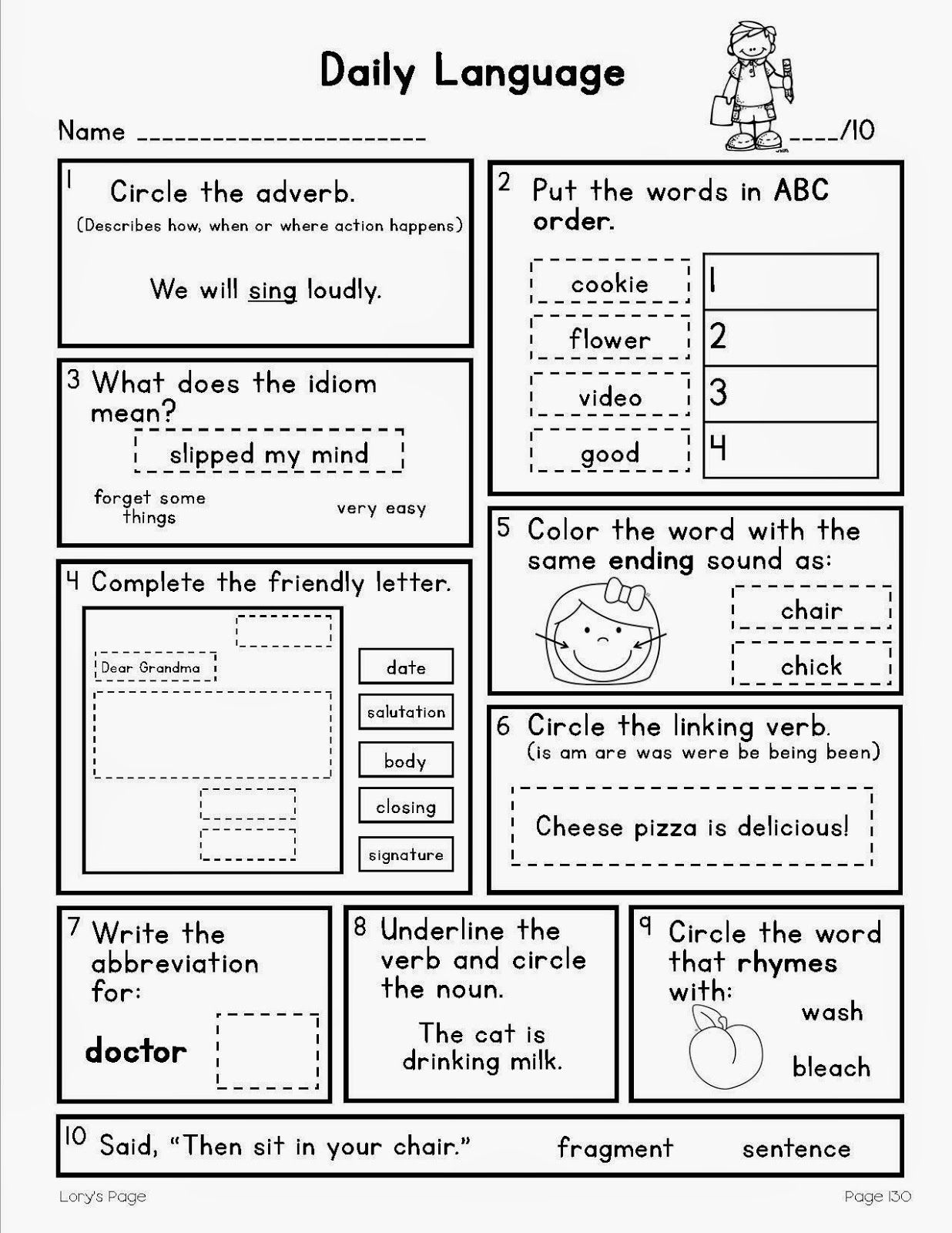 30 2Nd Grade Language Arts Worksheets