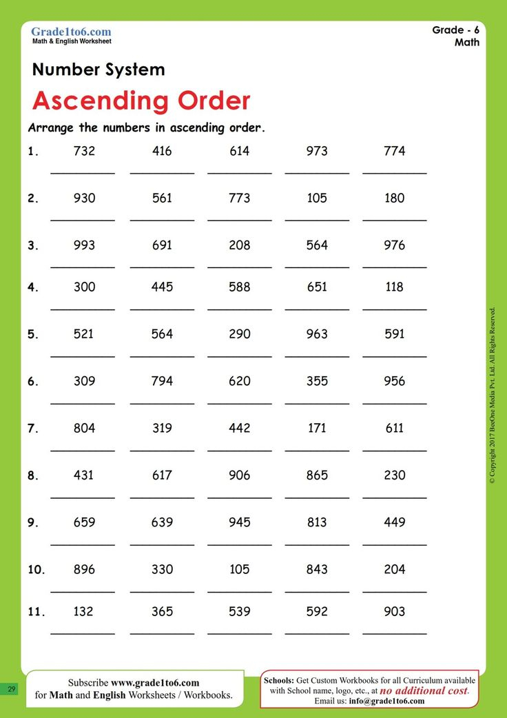 30 2Nd Grade Math Worksheets Ascending Order