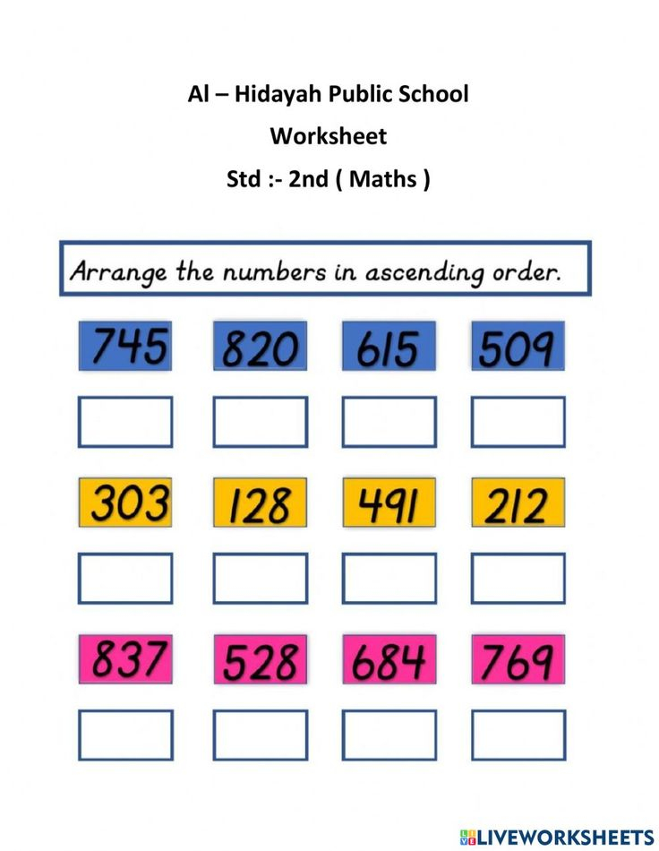 30 2Nd Grade Math Worksheets Ascending Order