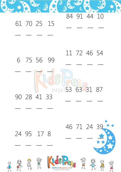 30 2Nd Grade Math Worksheets Ascending Order