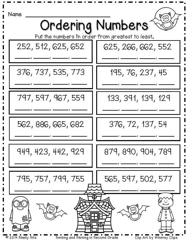 30 2Nd Grade Math Worksheets Ascending Order