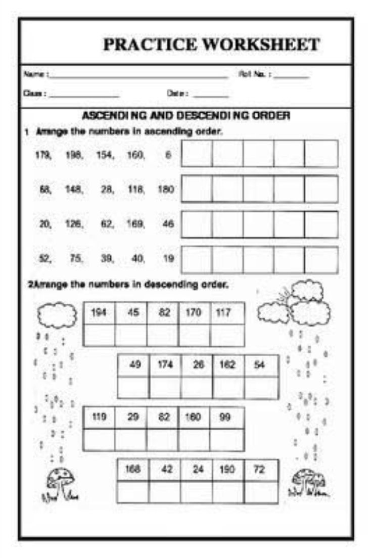 30 2Nd Grade Math Worksheets Ascending Order