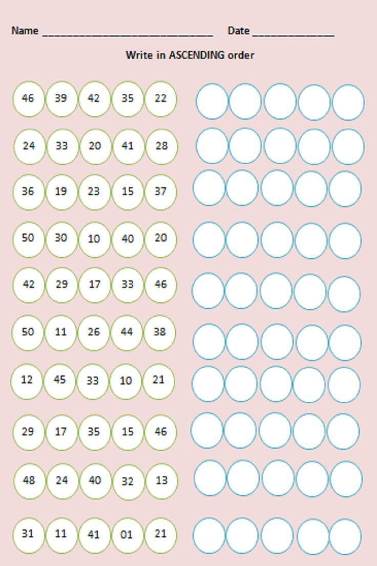 30 2Nd Grade Math Worksheets Ascending Order