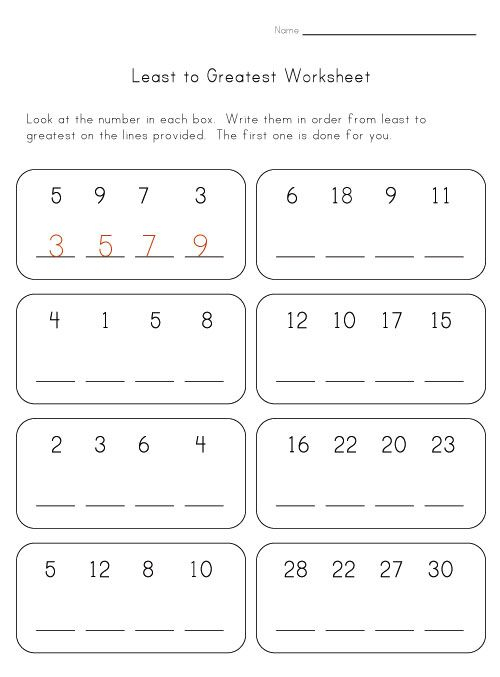 30 2Nd Grade Math Worksheets Ascending Order