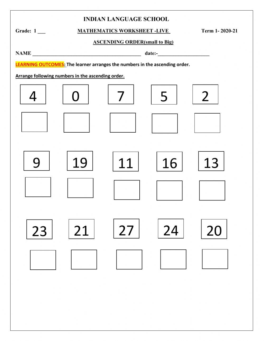 30 2Nd Grade Math Worksheets Ascending Order