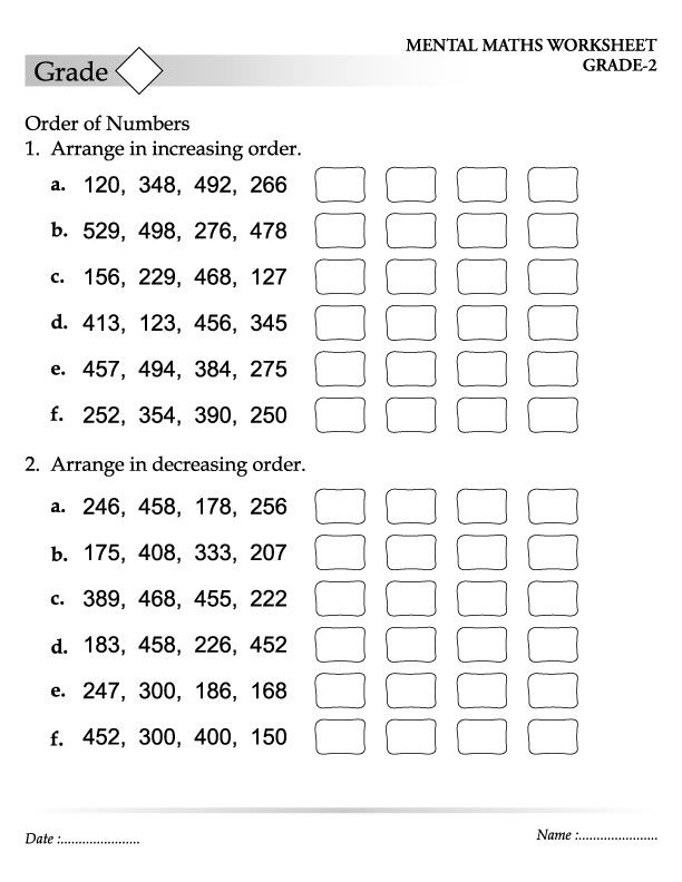 30 2Nd Grade Math Worksheets Ascending Order