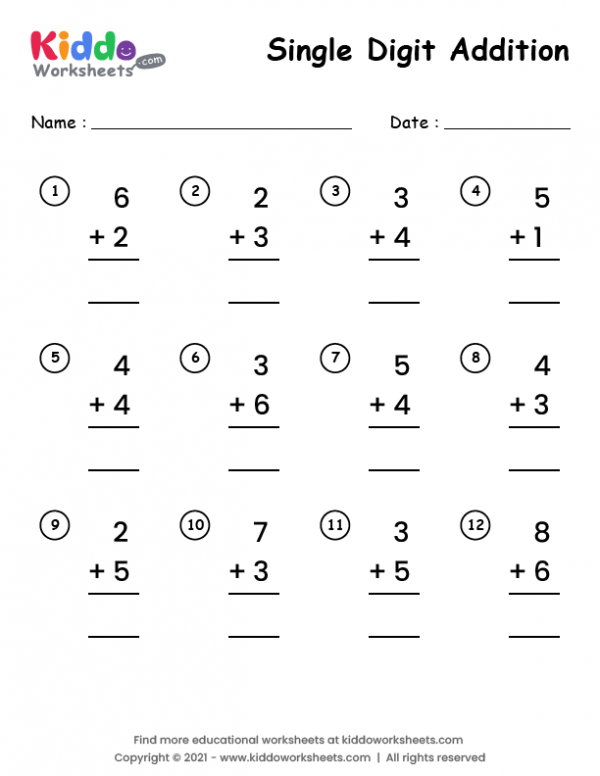 30 Addition Worksheets For Jr Kg