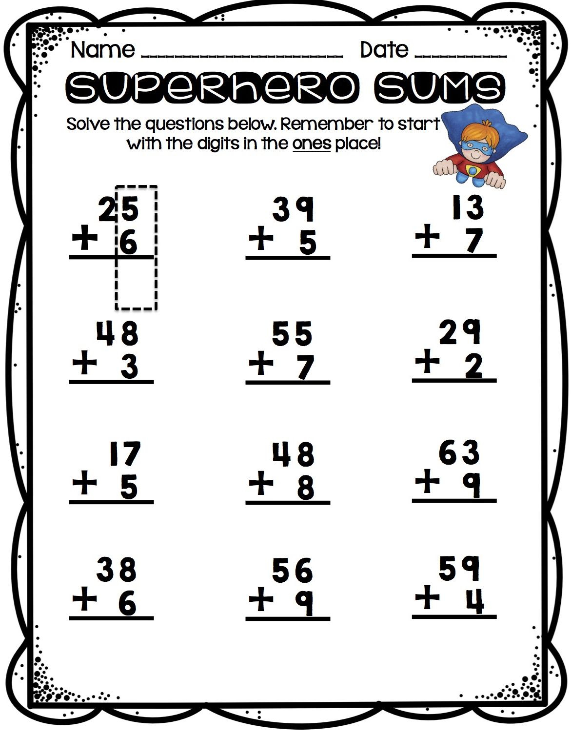 30 Addition Worksheets Kindergarten Regrouping