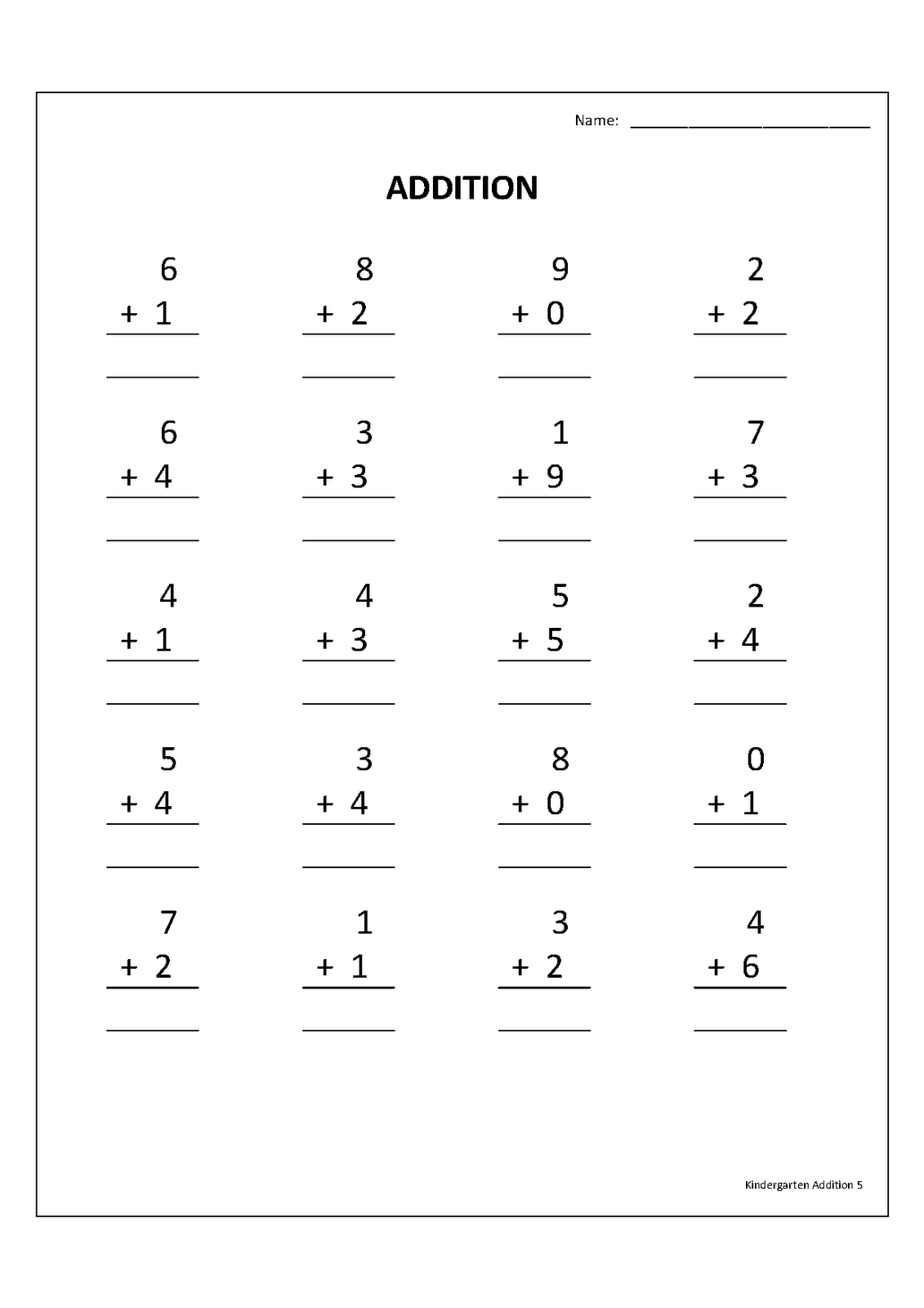 30 Addition Worksheets Kindergarten Regrouping