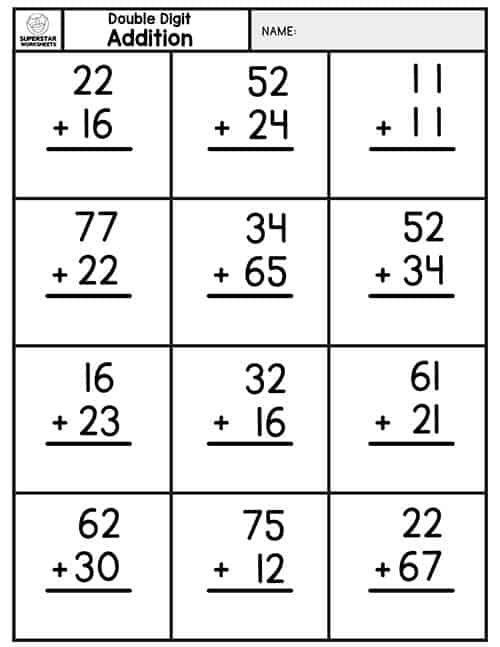 30 Addition Worksheets Kindergarten Regrouping