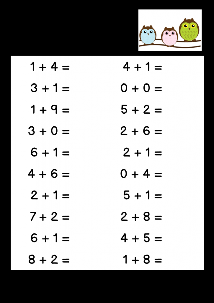 30 Addition Worksheets To Ten