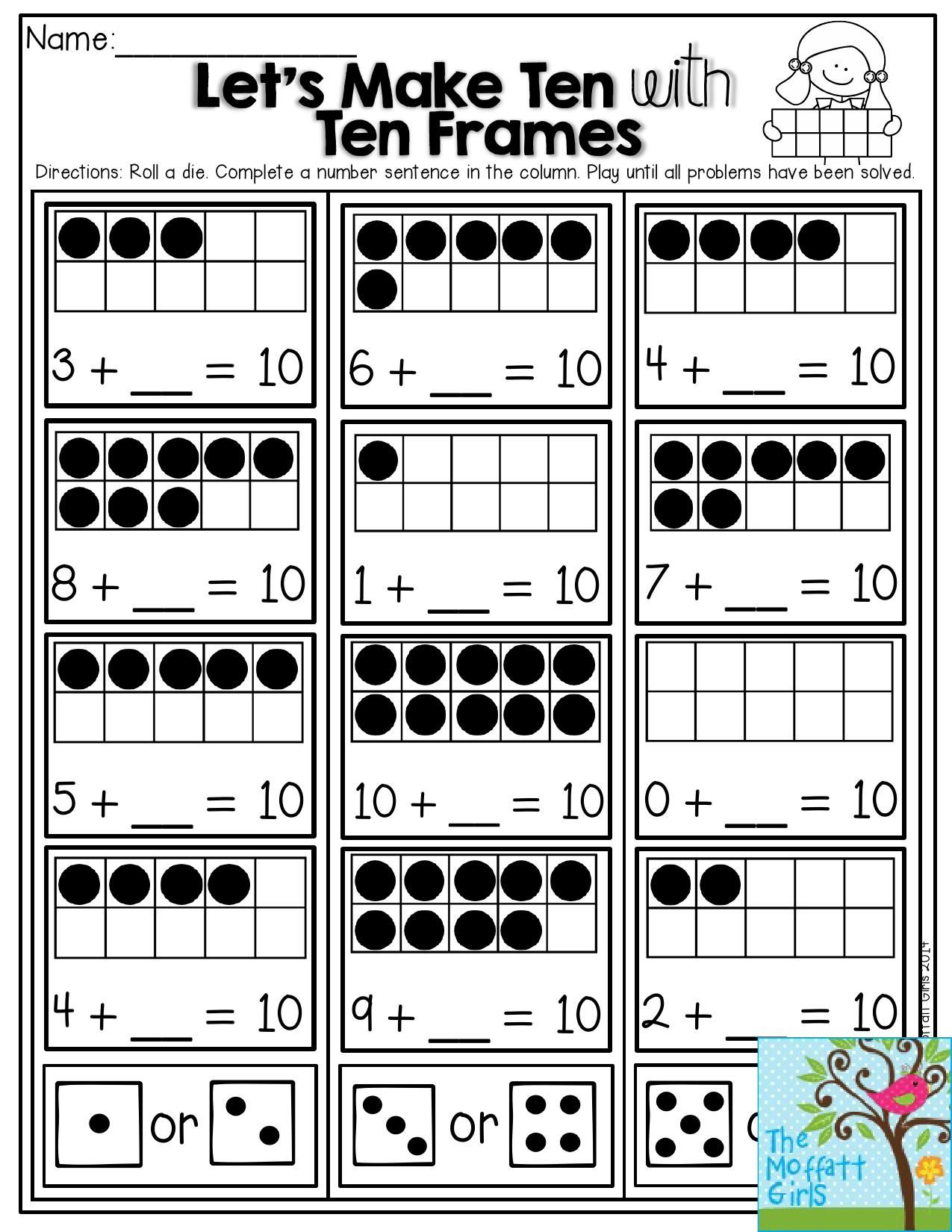 30 Addition Worksheets To Ten