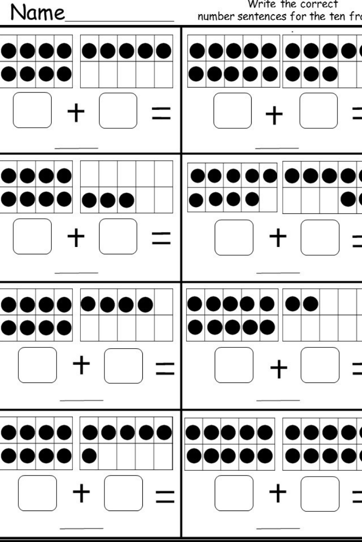 30 Addition Worksheets To Ten