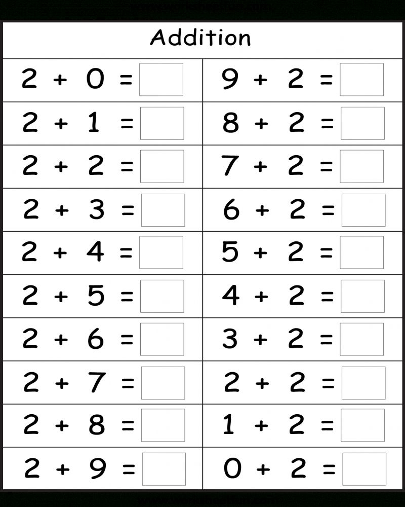 30 Addition Worksheets To Ten