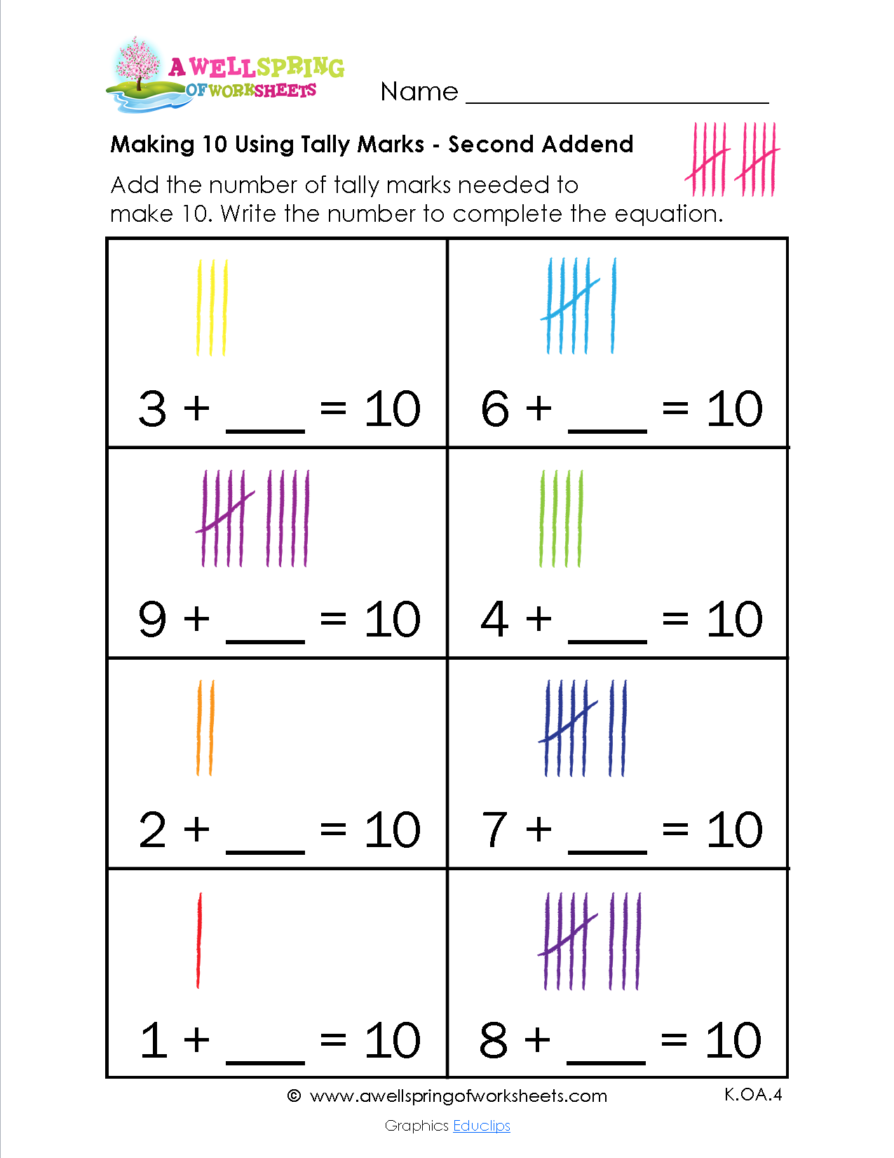 30 Addition Worksheets To Ten