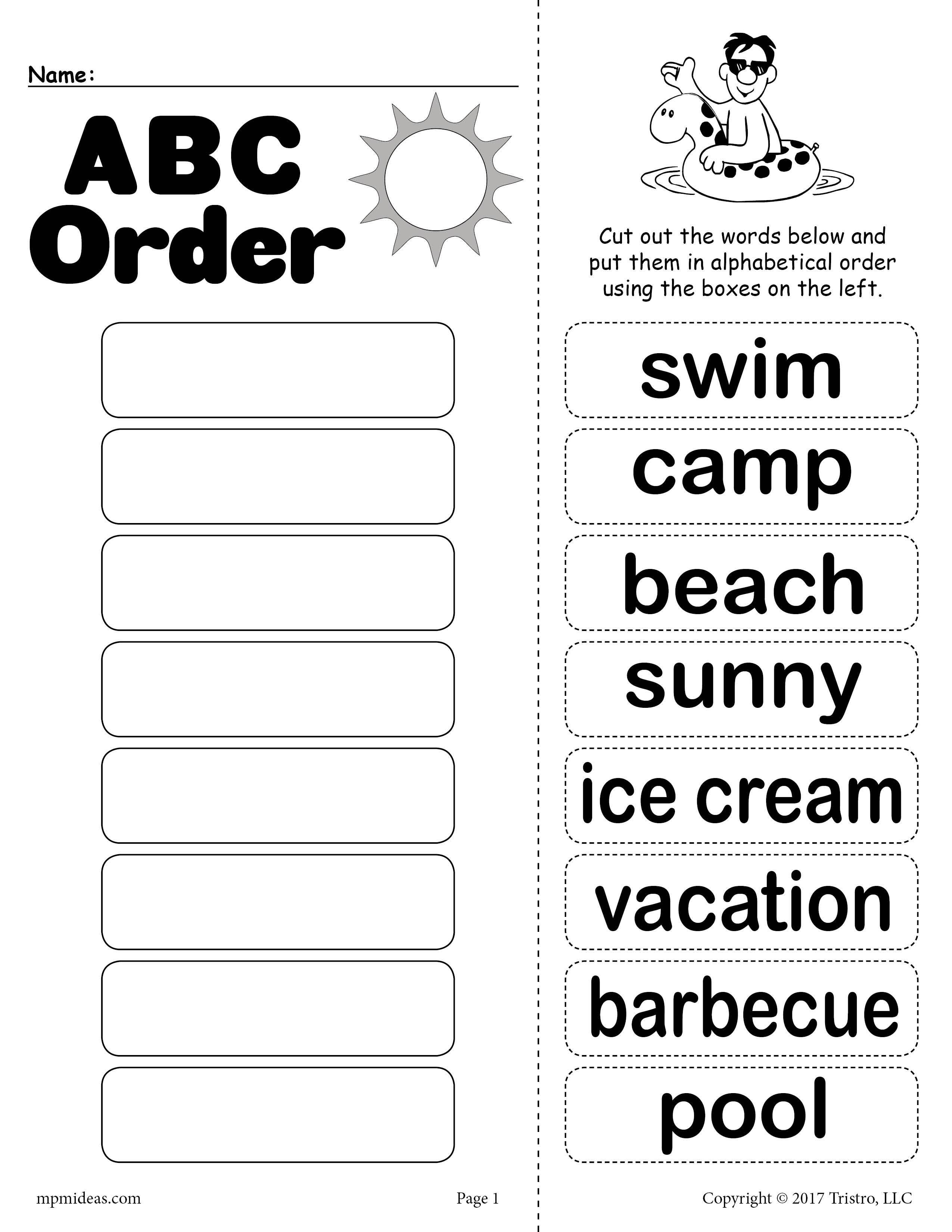 30 Alphabet Order Worksheets Kindergarten