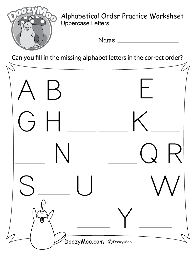 30 Alphabet Order Worksheets Kindergarten