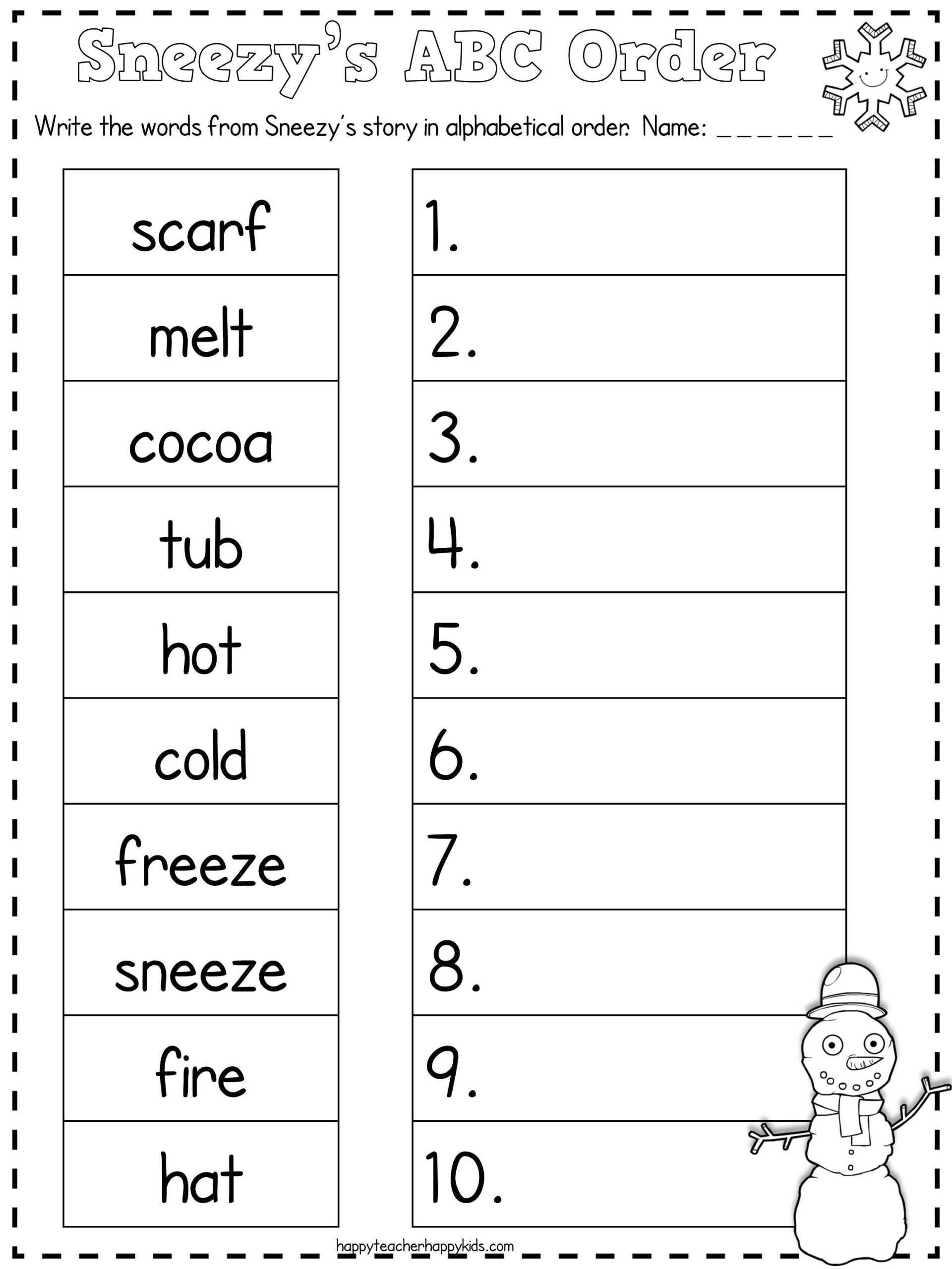 30 Alphabet Order Worksheets Kindergarten