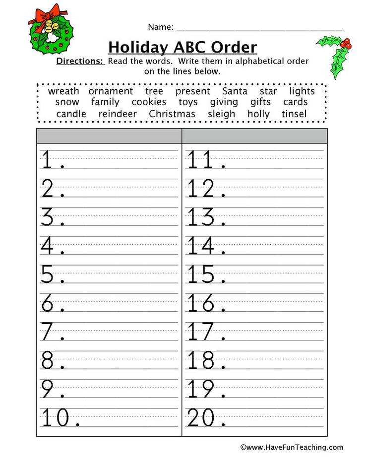 30 Alphabet Order Worksheets Kindergarten