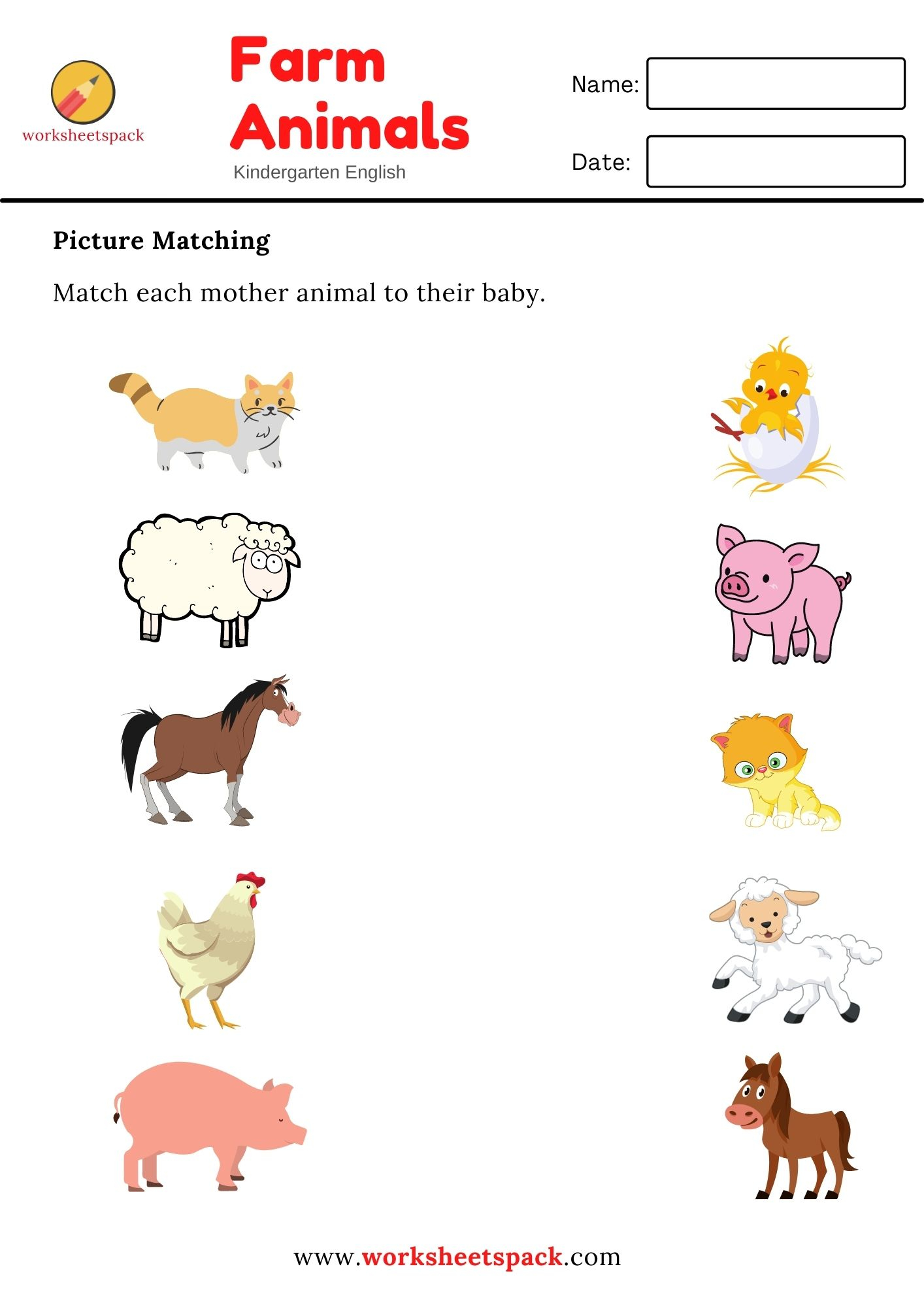 30 Baby Animals Worksheets For Kindergarten