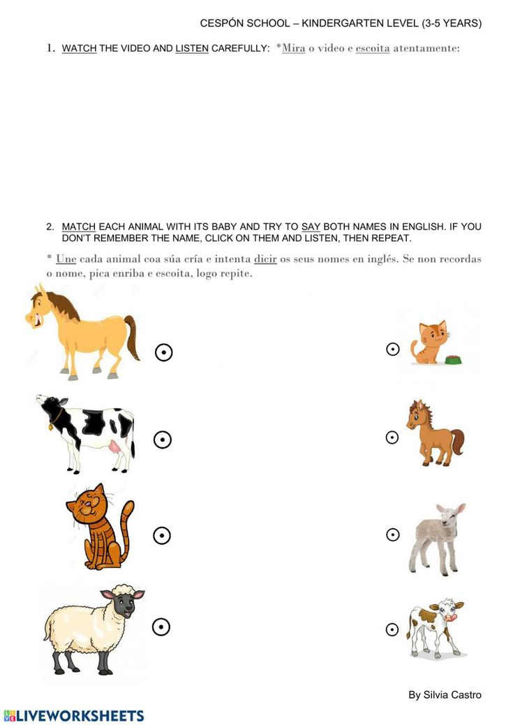 30 Baby Animals Worksheets For Kindergarten