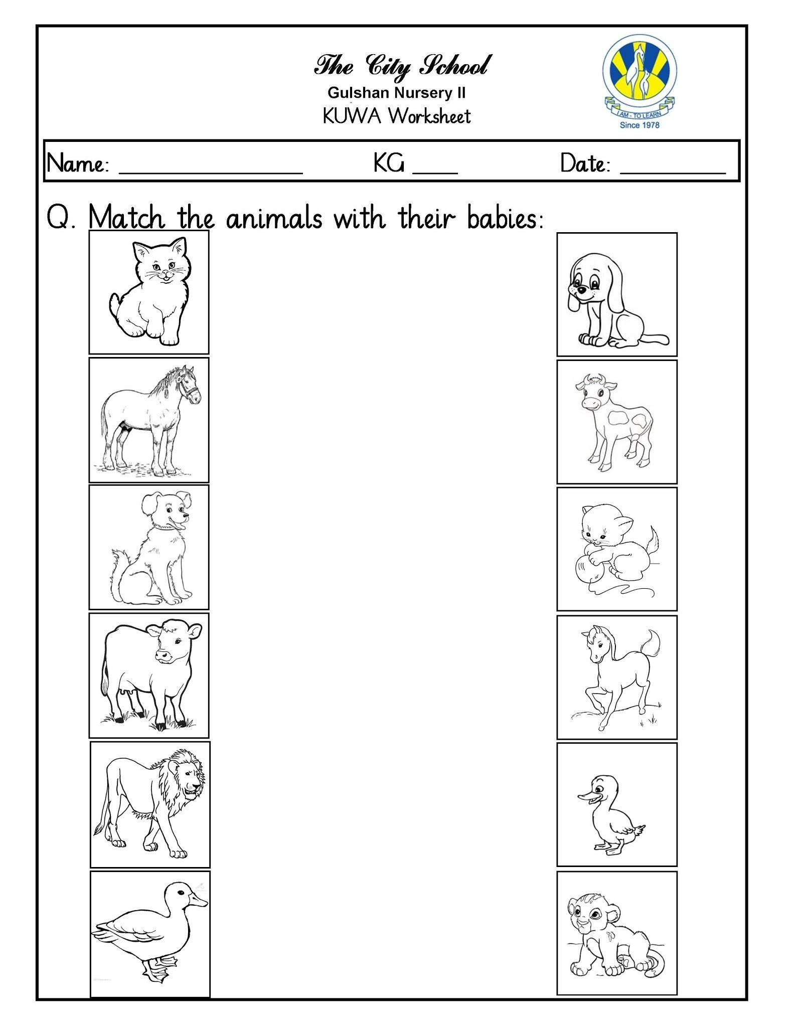 30 Baby Animals Worksheets For Kindergarten