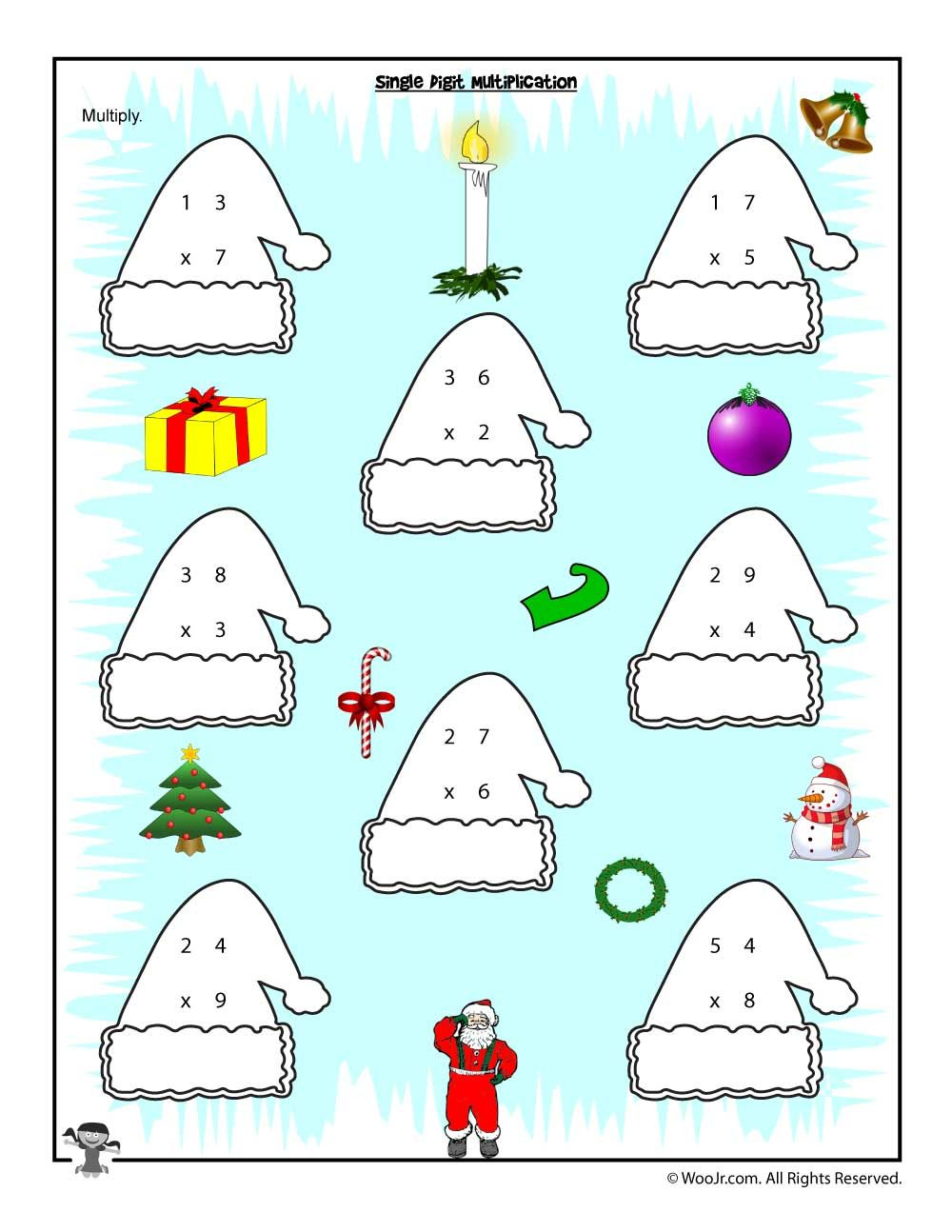 30 Christmas Math Multiplication Worksheets