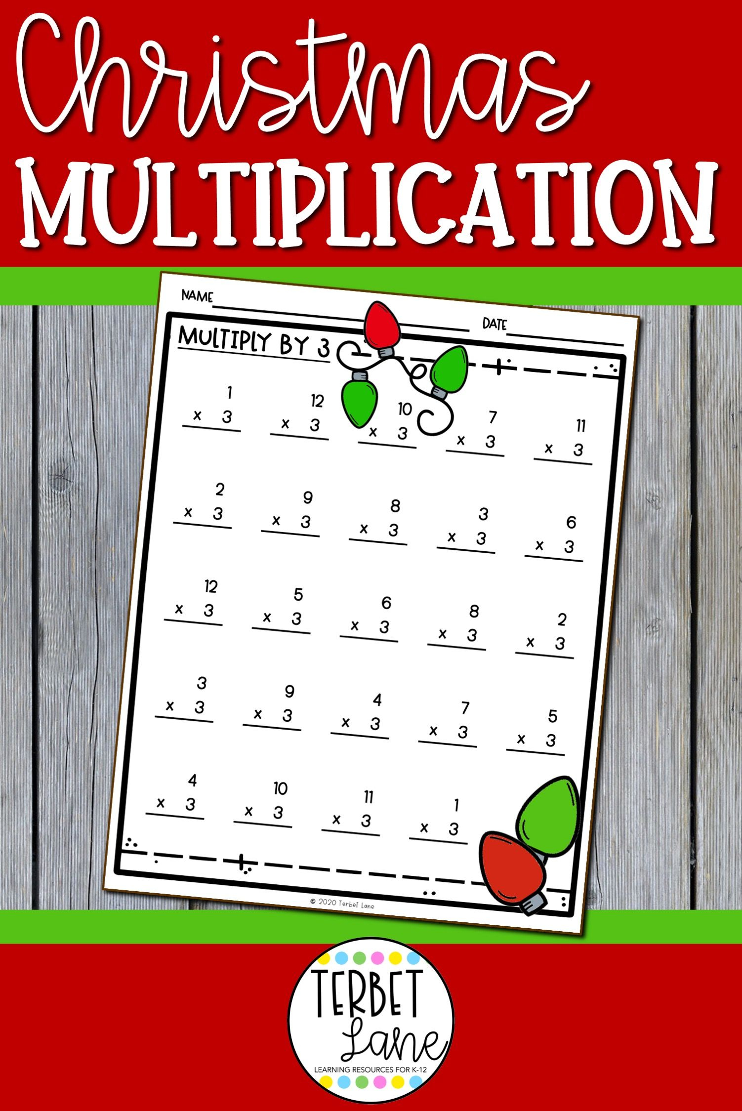 30 Christmas Math Multiplication Worksheets