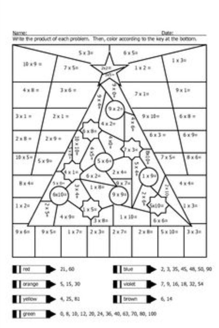 30 Christmas Math Multiplication Worksheets