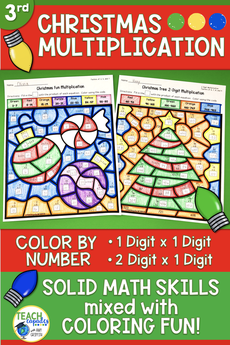 30 Christmas Math Multiplication Worksheets