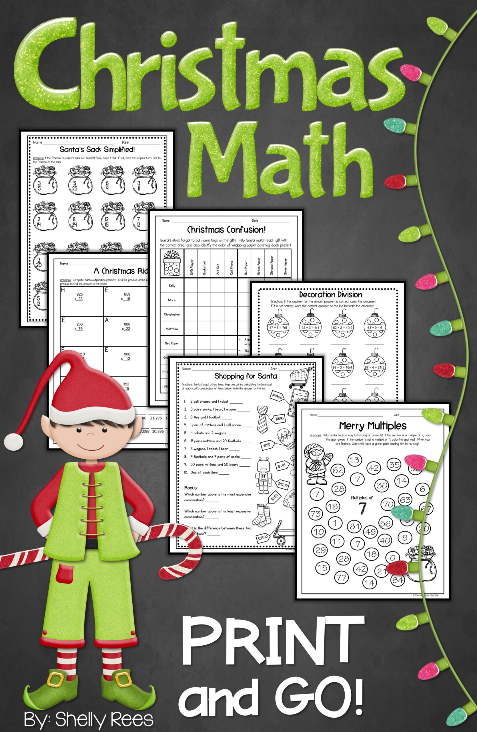 30 Christmas Math Multiplication Worksheets