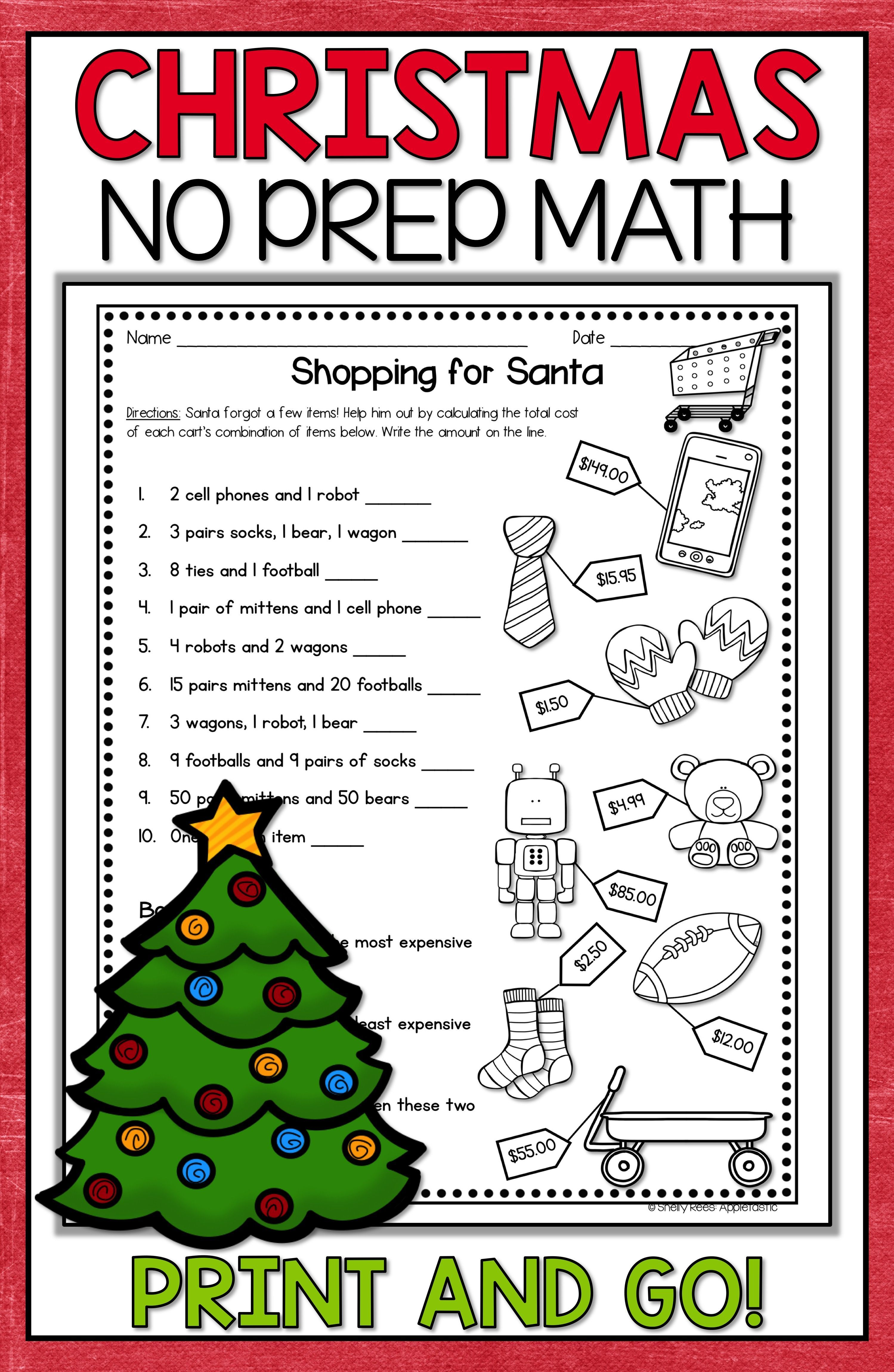 30 Christmas Worksheets For Kids Math