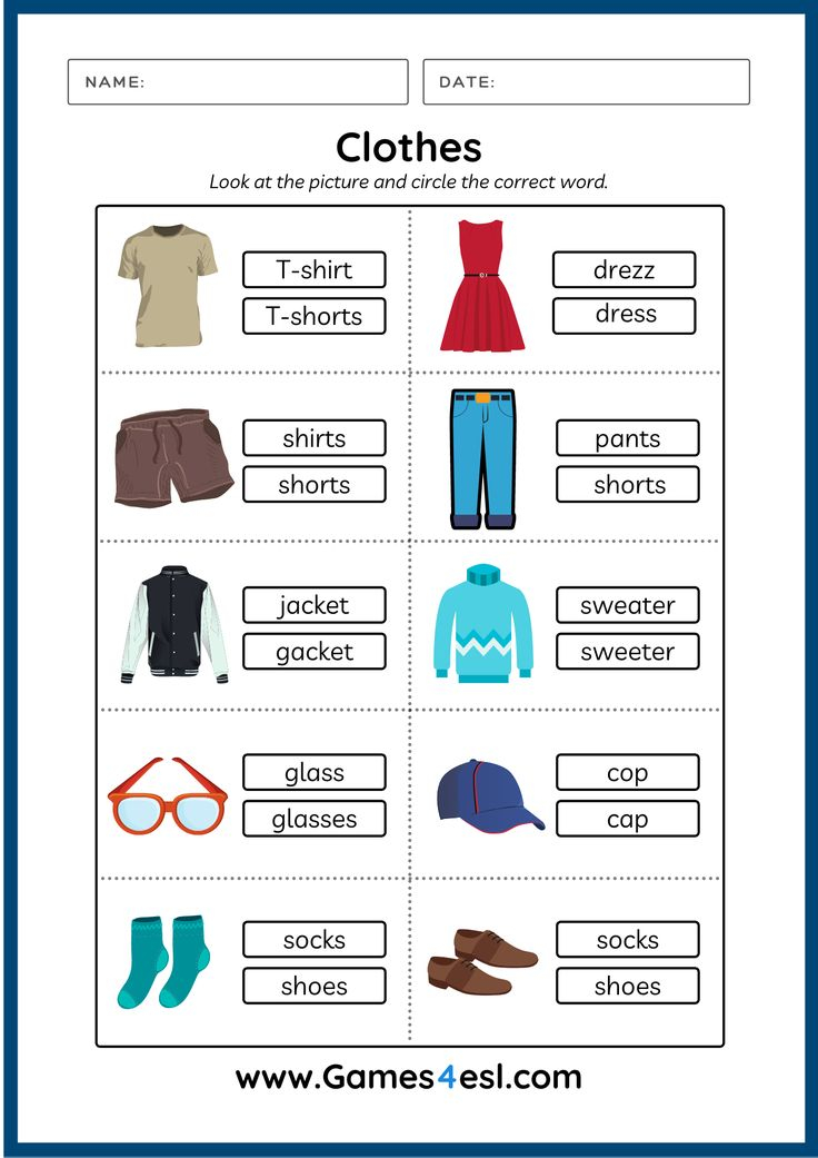 30 Clothes Worksheets For Kids Kindergarten