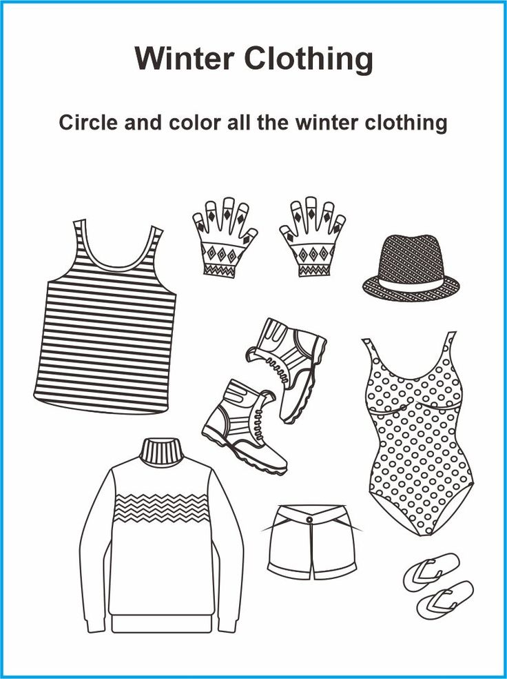 30 Clothes Worksheets For Kids Kindergarten