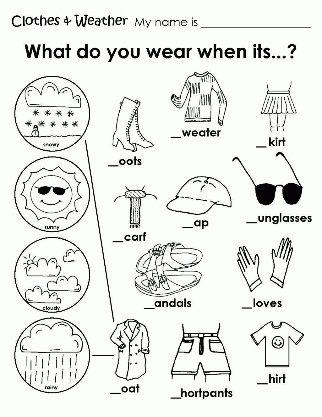 30 Clothes Worksheets For Kids Kindergarten