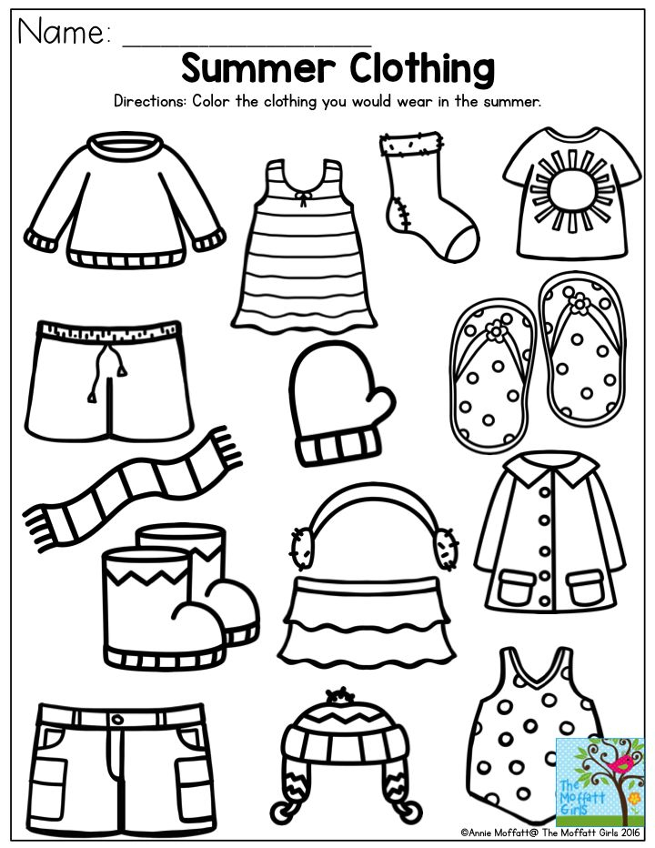 30 Clothes Worksheets For Kids Kindergarten