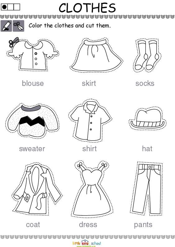 30 Clothes Worksheets For Kids Kindergarten