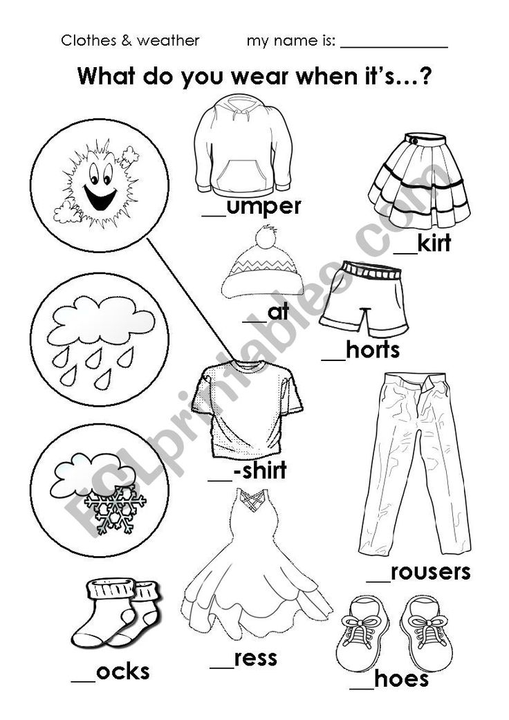 30 Clothes Worksheets For Kids Kindergarten