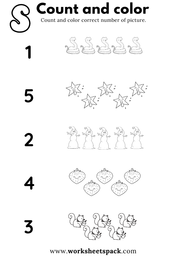 30 Count And Color Worksheets Kindergarten