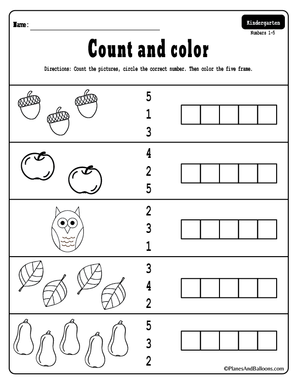 30 Count And Color Worksheets Kindergarten