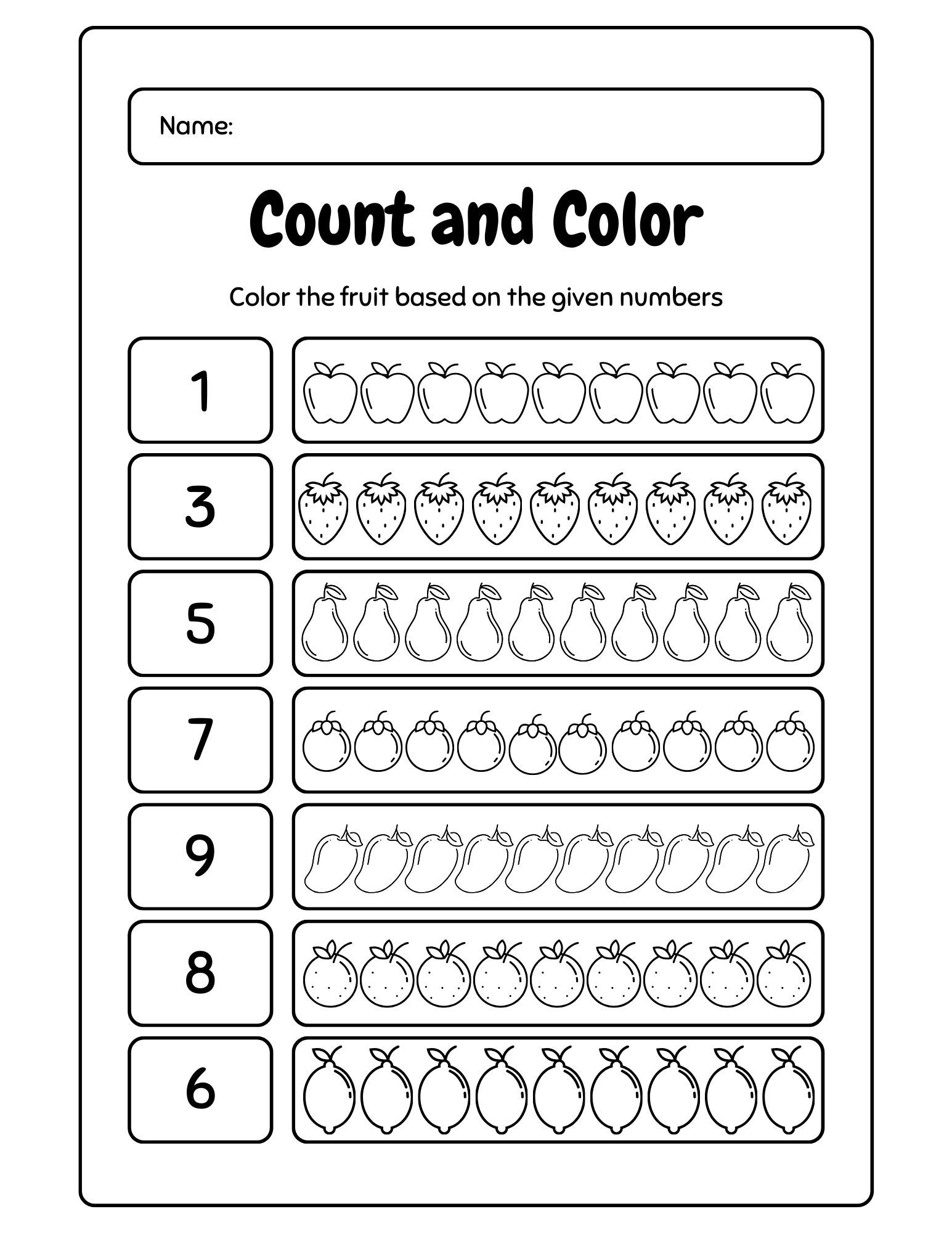 30 Count And Color Worksheets Kindergarten