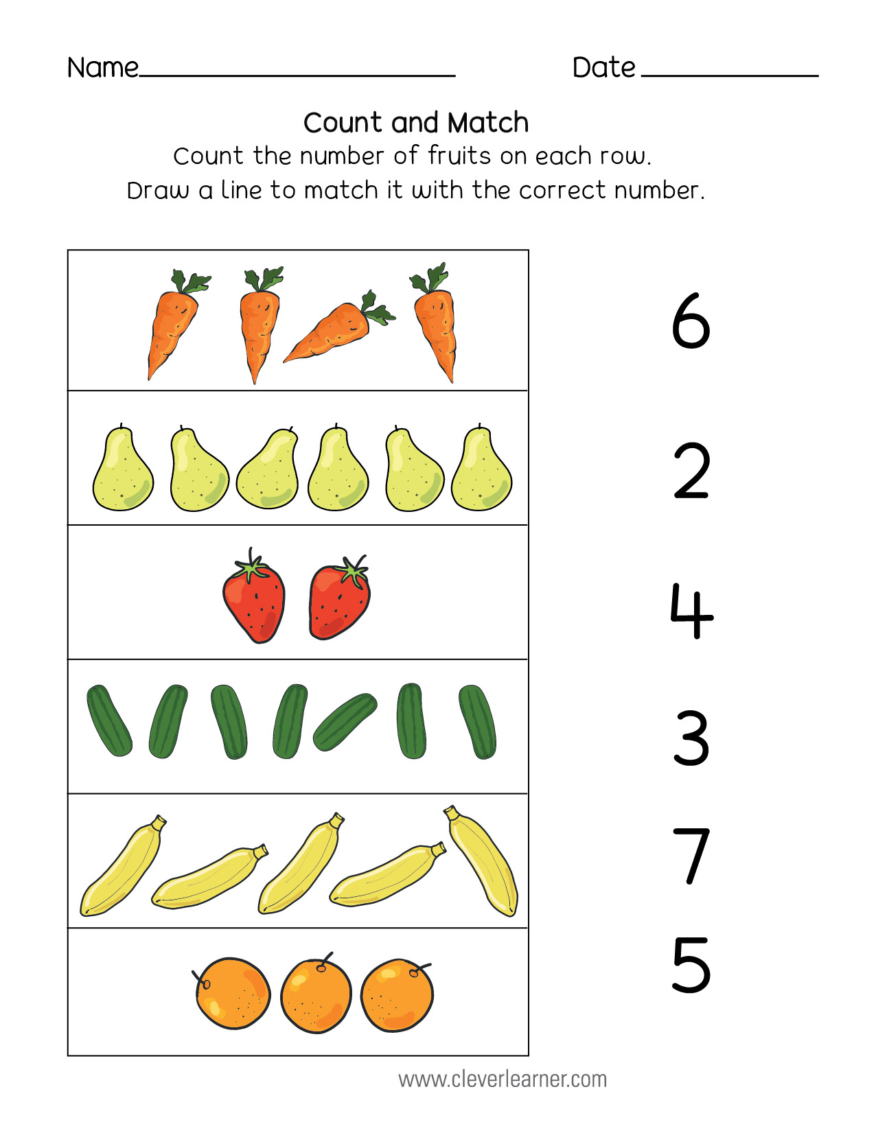 30 Count And Match Worksheets Kindergarten Easy