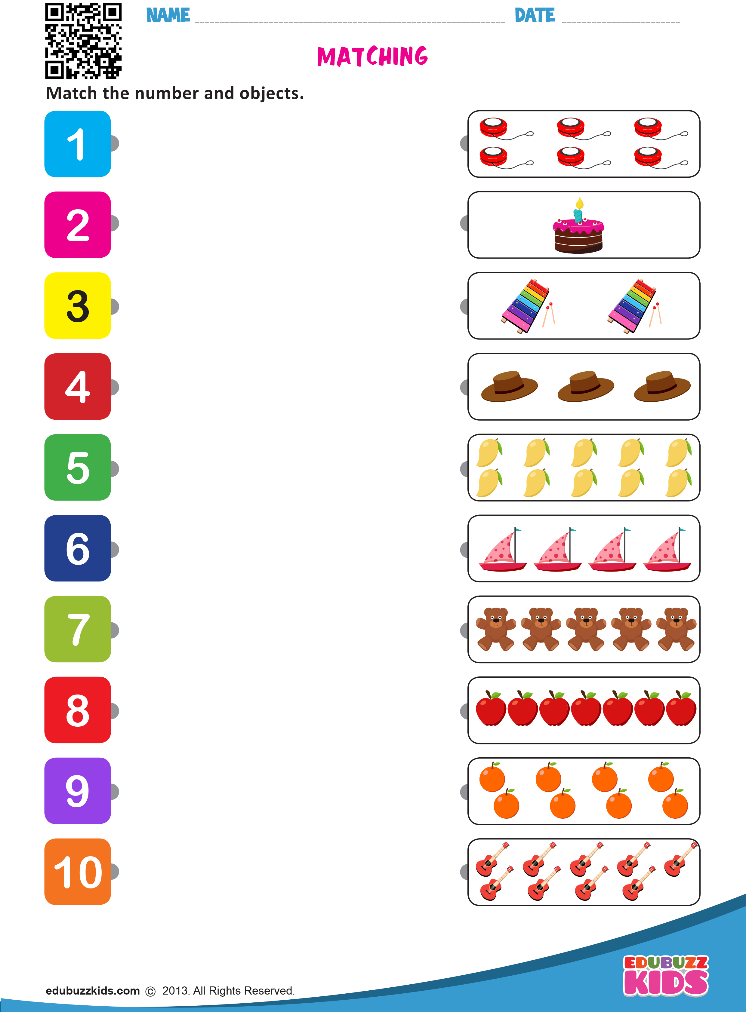 30 Count And Match Worksheets Kindergarten Easy