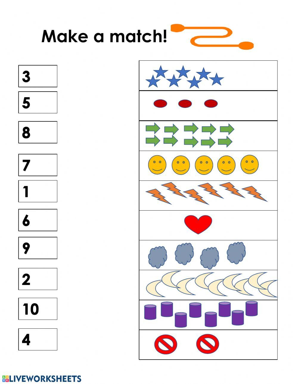 30 Count And Match Worksheets Kindergarten Easy