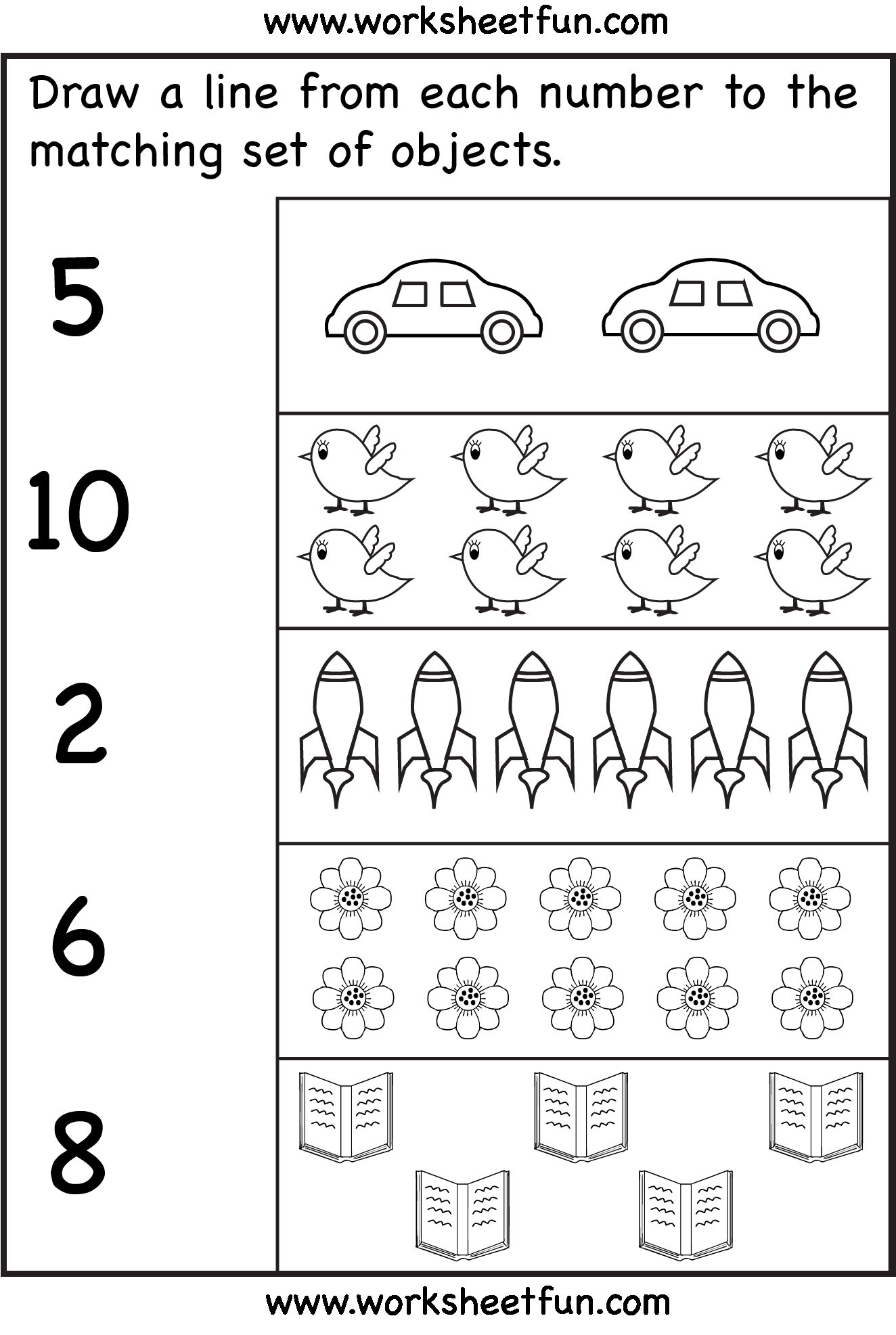 30 Count And Match Worksheets Kindergarten Easy