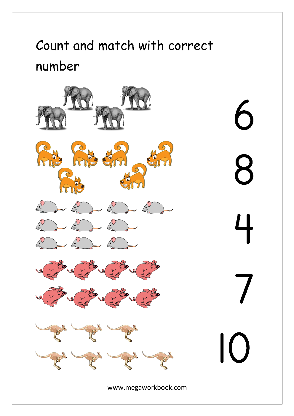 30 Count And Match Worksheets Kindergarten Easy